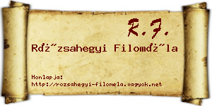 Rózsahegyi Filoméla névjegykártya